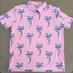 Chubbies Light Pink and Blue Palm Polo